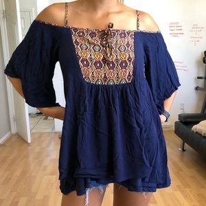 Boho off the shoulder blouse, good condition